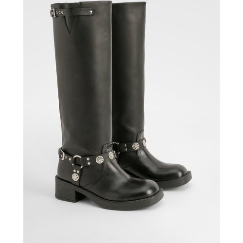 Bottes Biker Hautes À Boucles - 38 - boohoo - Modalova