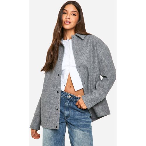 Surchemise Oversize Effet Laine - 36 - boohoo - Modalova