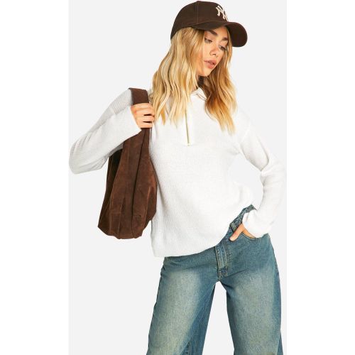 Pull En Maille Côtelée Douce - Blanc Écru - S, Blanc Écru - boohoo - Modalova