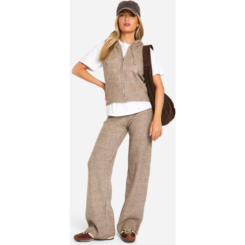 Ensemble En Maille Douce Avec Sweat À Capuche Sans Manches Et Pantalon Large - S - boohoo - Modalova