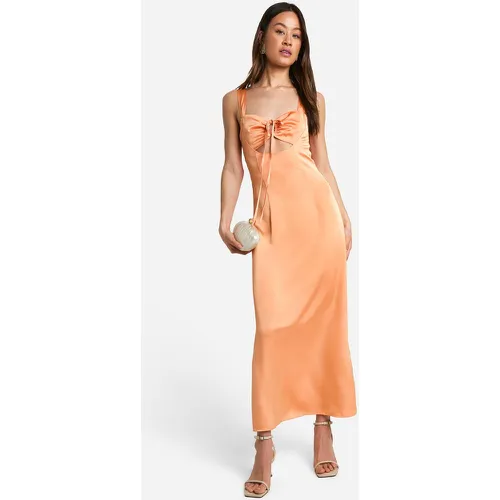 Tall" - Robe Longue Satinée Nouée - 38 - boohoo - Modalova