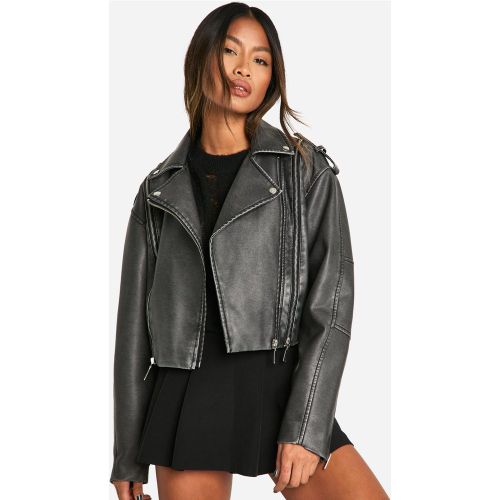 Veste Motard - Noir - 36, Noir - boohoo - Modalova