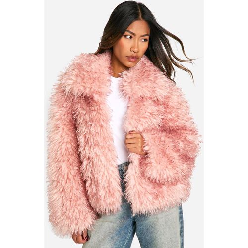 Manteau En Fausse Fourrure Douce - 38 - boohoo - Modalova