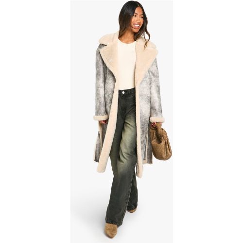 Veste Longue Aviateur À Ceinture - 42 - boohoo - Modalova