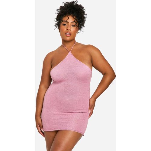 Grande Taille - Robe Courte À Col Montant Et Paillettes - 46 - boohoo - Modalova