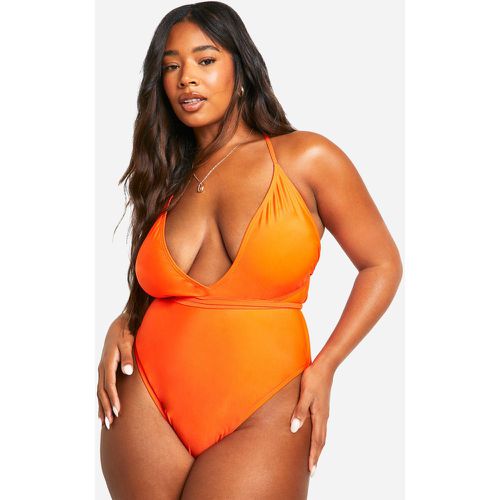 Grande Taille - Maillot De Bain Noué - 46 - boohoo - Modalova