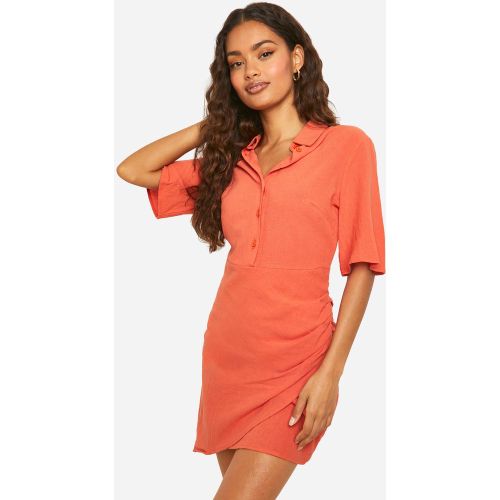 Robe Chemise En Lin - 42 - boohoo - Modalova