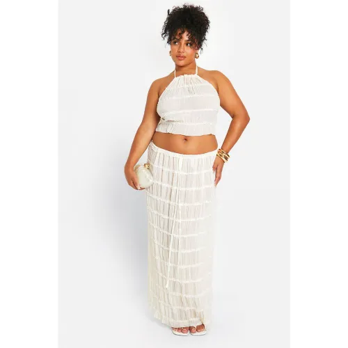 Grande Taille - Jupe Longue Froncée - 50 - boohoo - Modalova