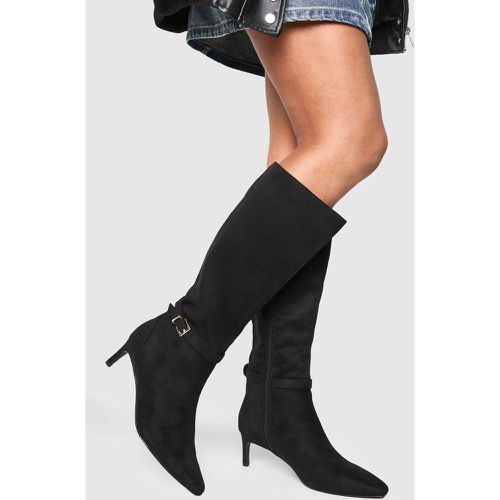 Bottes Hautes Pointues À Talon Et Boucle - 38 - boohoo - Modalova