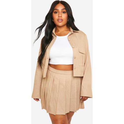 Grande Taille - Jupe Plissée Habillée - Blanc Écru - 44, Blanc Écru - boohoo - Modalova