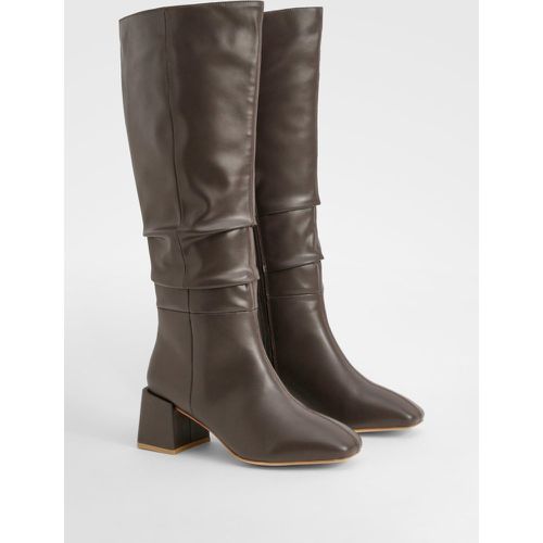 Bottes Hautes Froncées - Pointure Large - 39 - boohoo - Modalova