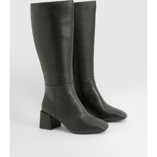 Bottes Hautes À Talon Carré - Pointure Large - 36 - boohoo - Modalova