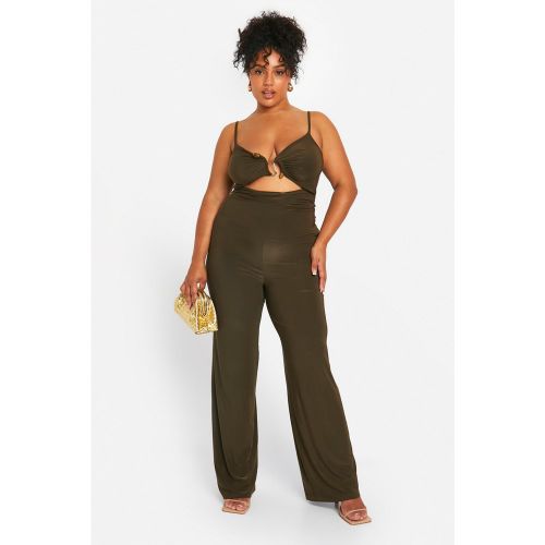 Grande Taille - Combinaison Large Froncée Soyeuse - 44 - boohoo - Modalova
