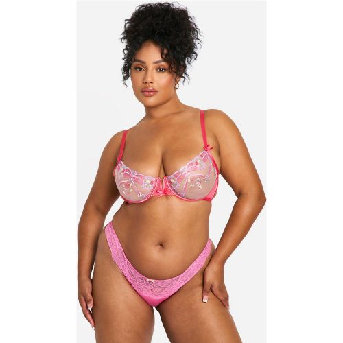 Soutien-Gorge À Armatures Et Broderie Nœud - 34Dd - boohoo - Modalova