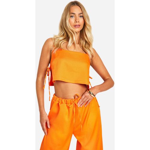 Crop Top Oversize Noué Texturé - 34 - boohoo - Modalova