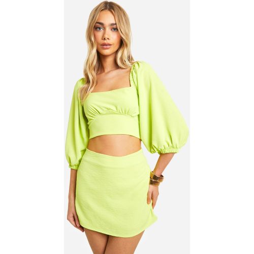 Ensemble Avec Crop Top Noué Et Mini-Jupe - 34 - boohoo - Modalova