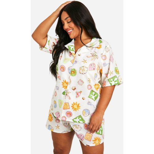 Grande Taille - Chemise En Coton À Manches Courtes - 46 - boohoo - Modalova