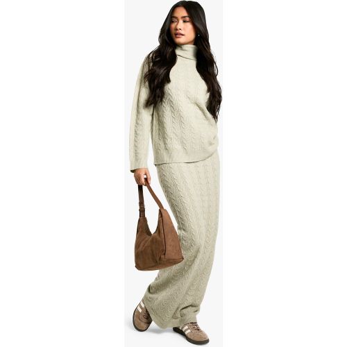 Ensemble En Maille Douce Avec Pull À Col Roulé Et Jupe Longue - S - boohoo - Modalova