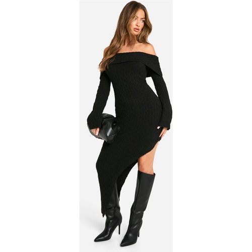 Robe Longue Asymétrique À Col Bateau - M - boohoo - Modalova