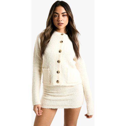 Ensemble En Polaire Avec Gilet Court - Blanc Écru - S, Blanc Écru - boohoo - Modalova