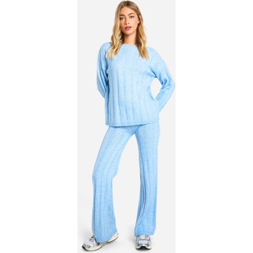 Ensemble En Maille Douce Avec Pull À Coutures Apparentes Et Pantalon Large - S - boohoo - Modalova