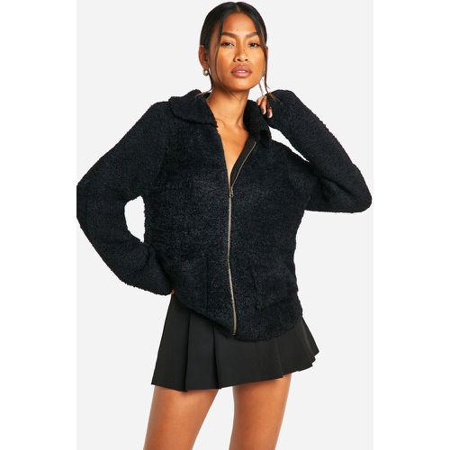 Cardigan Zippé En Maille Douce - M - boohoo - Modalova