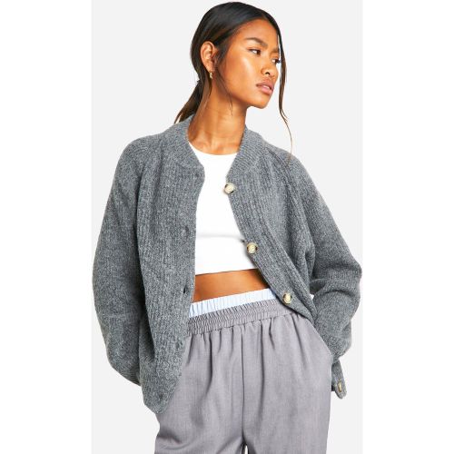 Bomber En Maille Côtelée Douce - L - boohoo - Modalova