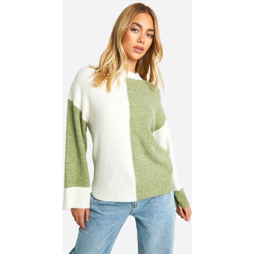 Pull Oversize Color Block En Maille Douce - S - boohoo - Modalova