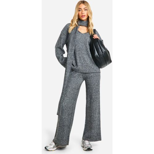 Pantalon Large En Maille Douce - S - boohoo - Modalova