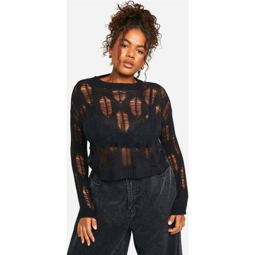 Grande Taille - Pull En Maille Transparente - 54 - boohoo - Modalova