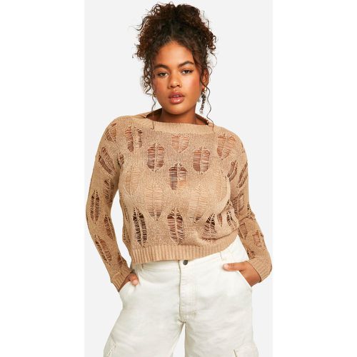 Grande Taille - Pull En Maille Transparente - 46 - boohoo - Modalova