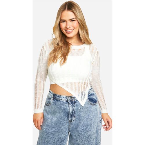 Grande Taille - Pull Asymétrique - Blanc Écru - 50, Blanc Écru - boohoo - Modalova