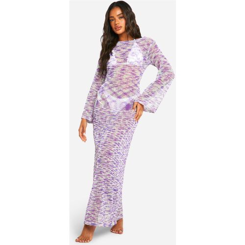 Robe Longue De Plage À Dos Nu Et Crochet - M - boohoo - Modalova