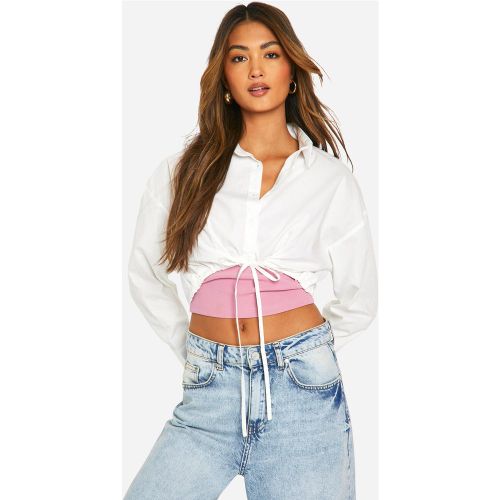 Ensemble Avec Chemise Courte Froncée Et Débardeur Côtelé - 34 - boohoo - Modalova