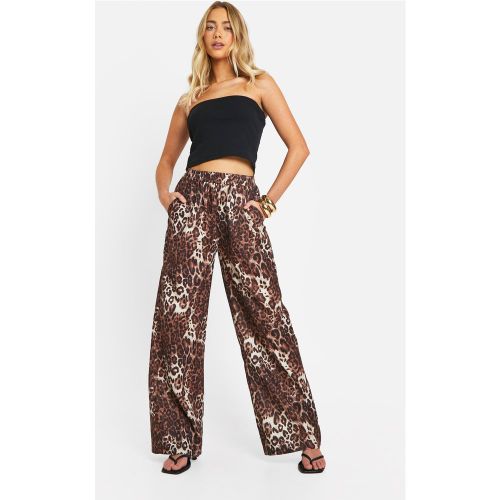 Pantalon Large À Imprimé Léopard - 34 - boohoo - Modalova