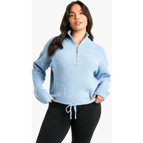 Grande Taille - Pull À Col Cheminée Zippé - 52 - boohoo - Modalova
