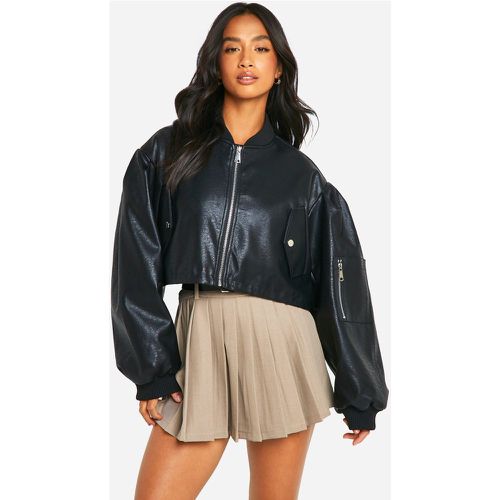 Petite" - Bomber Enduit Zippé - 36 - boohoo - Modalova