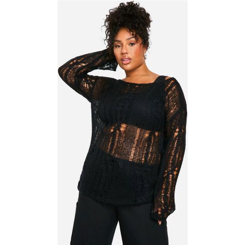 Grande Taille - Pull Oversize Torsadé - 44-46 - boohoo - Modalova