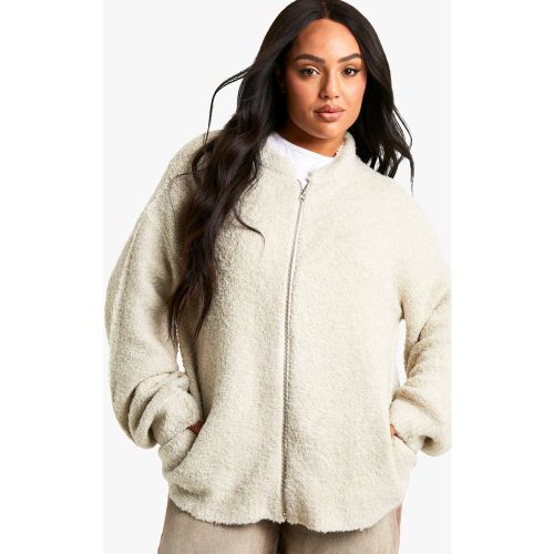 Grande Taille - Bomber Oversize En Polaire - Blanc Écru - 46, Blanc Écru - boohoo - Modalova