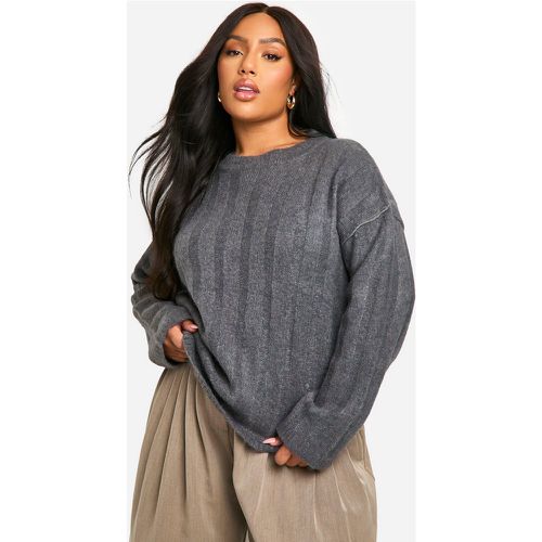 Grande Taille - Pull Oversize Côtelé - 44 - boohoo - Modalova