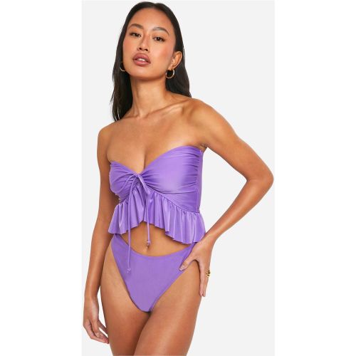 Bikini Long À Volants Avec Haut Brassière Et Bas Échancré - 34 - boohoo - Modalova