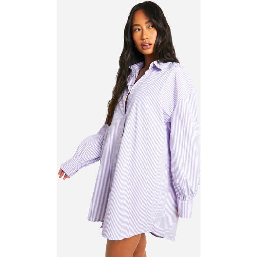 Robe Chemise Oversize À Rayures Fines - M - boohoo - Modalova