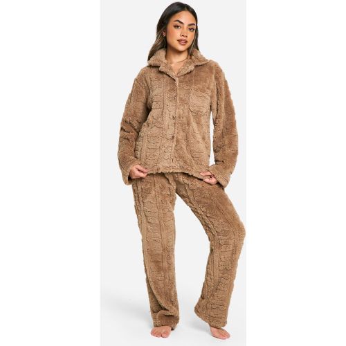 Ensemble De Pyjama Boutonné En Polaire À Imprimé Ours - 34 - boohoo - Modalova