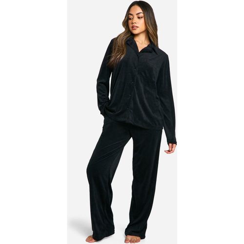 Ensemble De Pyjama Boutonné En Velours - 34 - boohoo - Modalova