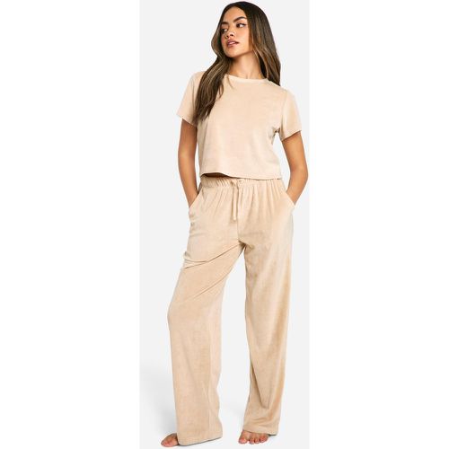 Ensemble Côtelé Avec T-Shirt Et Pantalon Large - 38 - boohoo - Modalova