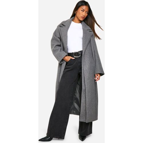 Manteau Long Croisé En Laine - 38 - boohoo - Modalova