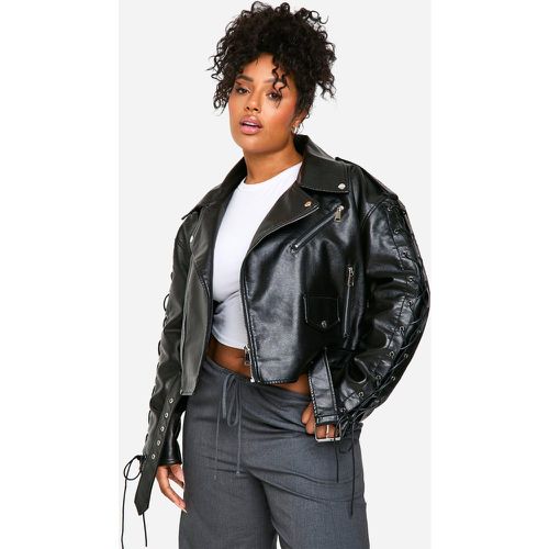 Grande Taille - Veste Biker Oversize En Simili - 44 - boohoo - Modalova