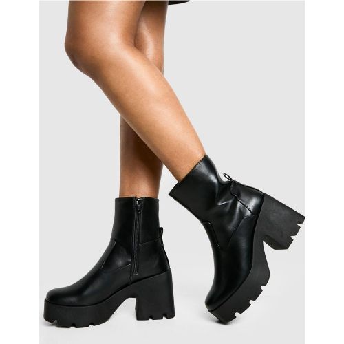 Bottines Chaussettes À Plateforme Et Talon - 38 - boohoo - Modalova