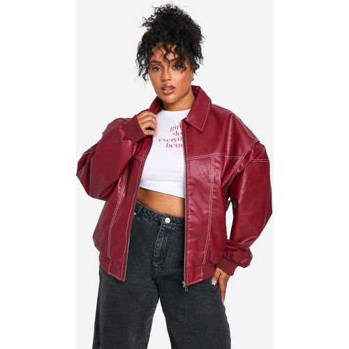 Grande Taille - Bomber Oversize À Coutures Contrastantes - 50 - boohoo - Modalova