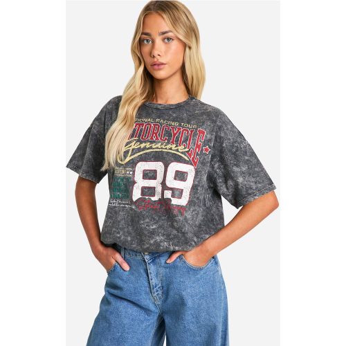 T-Shirt Oversize Imprimé Moto - S - boohoo - Modalova